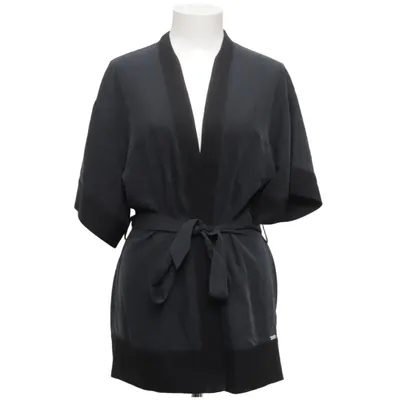 Dressing gown (Gray, Black) from Calvin Klein Sleepwear Elastane, Modal, Polyester