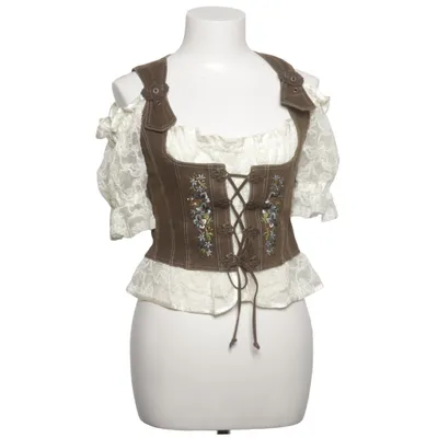Dirndl blouse (Brown, White, Multicolored) from Lisa's Landhaus