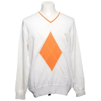 Pullover (White, Orange) from U.S. Polo Assn. Cotton