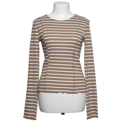 Långärmad t-shirt (Brun, Vit) från Gina Tricot Elastan, Polyester, Viskos