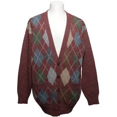 Cardigan (Red, Multicolored) from Diplom Acrylic, Wool