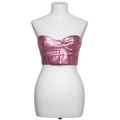 Crop top (Pink) fra PrettyLittleThing Bomuld, Polyurethan