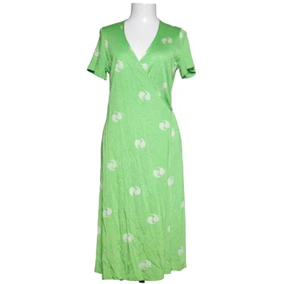 Omlottklänning (Grön, Vit) från Vamlingbolaget Bomull, Viskos