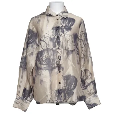 Blus (Beige, Svart) från Second Female Linne, Lyocell, Polyamid