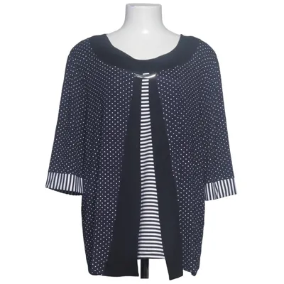 Blus (Blå, Svart, Vit) från La Bella Polyester, Viskos