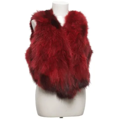 Pälsväst (Que 8905 rød øgte raccoon-vaskebjørns pelsvest) från Qúe Päls, Polyester