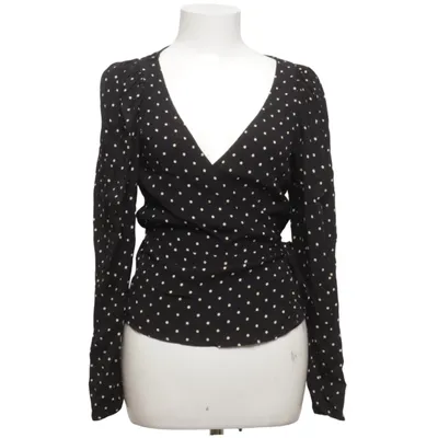 Wikkelblouse (Zwart, Wit) van Mango