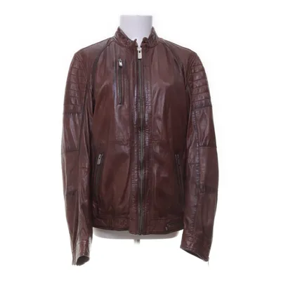 Leren jack (Bruin) van Jofama Polyester, Leer