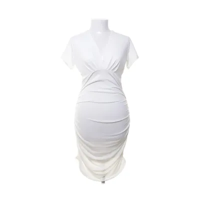 Kjole (Hvid, Beige) fra Bik Bok Elastan, Polyester