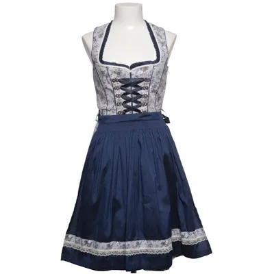 Dirndl (Blå, Grå, Vit) från Edel Heiss Bomull, Polyester
