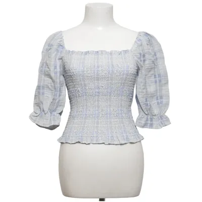 Crop top (Blå, Hvid) fra Pieces Polyester, Viscose