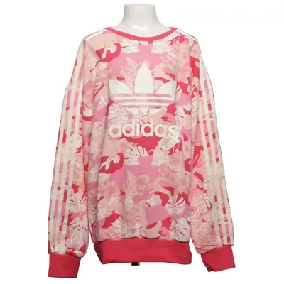 Sweatshirt (Pink, Hvid, Flerfarvet) fra Adidas Bomuld, Genanvendt polyester