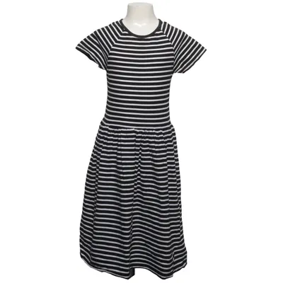 Kleid (Schwarz, Weiß) von Girls Baumwolle, Elasthan