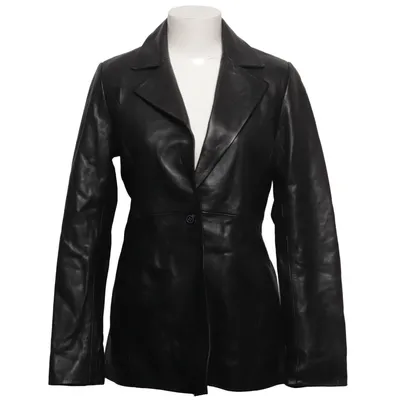 Leather blazer (Black) from Reformation Leather, Recycled polyester