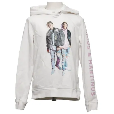 Hoodie (White) from Marcus & Martinus x H&M Cotton, Polyester