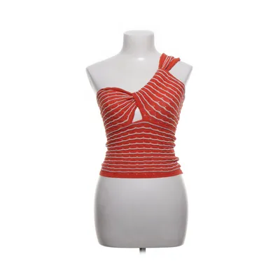Crop top (Orange, Hvid) fra Zara Polyamid, Viscose