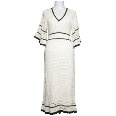 Långklänning (Beige, Svart) från Indiska Bomull, Återvunnen polyester