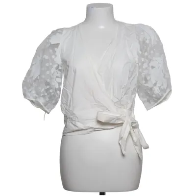Blouse portefeuille (Blanc) de Visual Clothing Project Coton, Polyester, Viscose