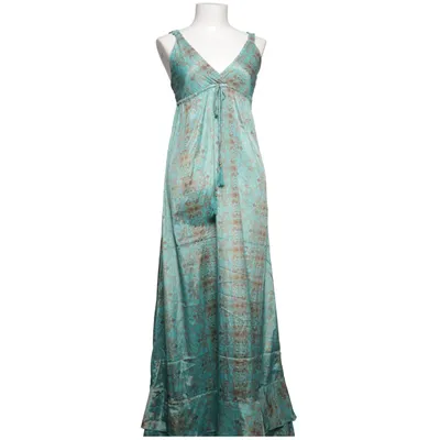 Robe longue (Turquoise, Marron) de Maza Polyester, Soie