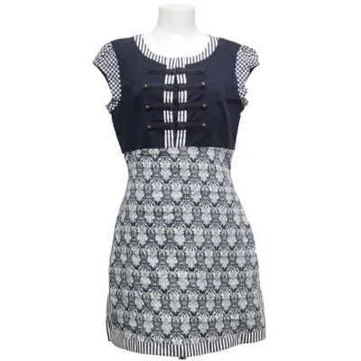 Jurk (Blauw, Wit) van Missing Johnny Katoen, Elastaan, Viscose