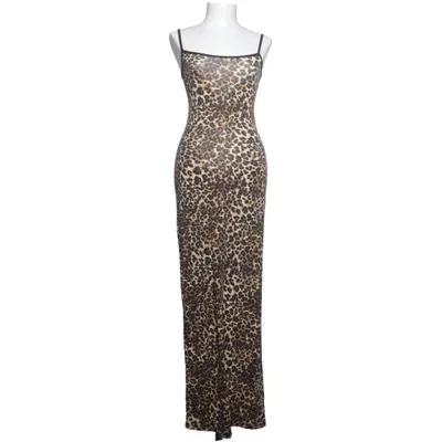 Långklänning (Brun, Svart, Beige) från Nelly Elastan, Viskos