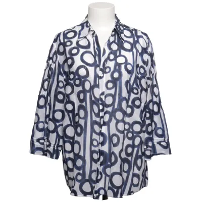 Blus (Blå, Vit) från Taifun Collection Bomull, Silke