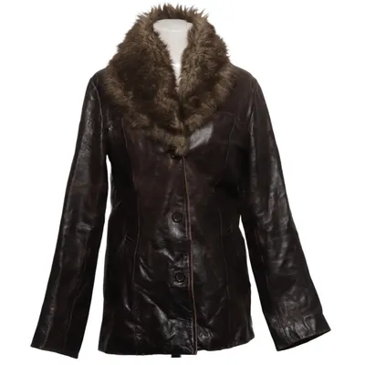 Shearlingjacka (Brun) från Hennes Acetat, Skinn, Viskos