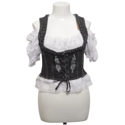 Dirndl blouse (Black, White) from Lisa's Landhaus Cotton, Elastane