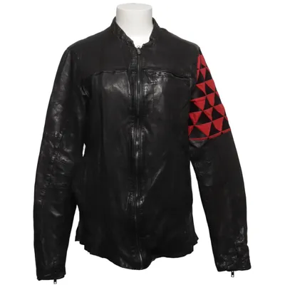 Leren jack (Zwart, Rood) van Be Edgy Katoen, Leer