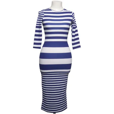 Maxi dress (Blue, White) from Club L Elastane, Polyester