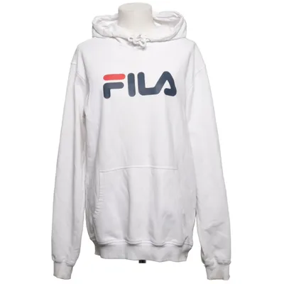 Huvtröja (Vit, Flerfärgad) från Fila Bomull, Polyester