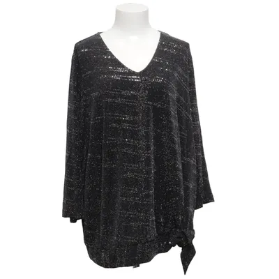Haut (Noir, Argent) de Couture Line Élasthane, Fibre métallique, Polyamide, Polyester