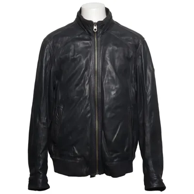 Leren jack (Zwart) van Trapper Katoen, Leer, Polyester