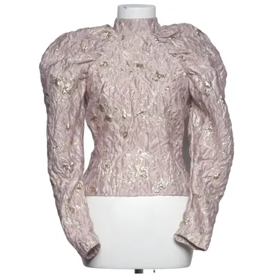 Blus (Beige, Guldfärgad, Flerfärgad) från Gina Tricot Metallfiber, Polyester