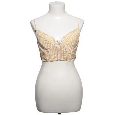 Crop top (Geel, Wit) van Out from Under Elastaan, Polyamide, Polyester