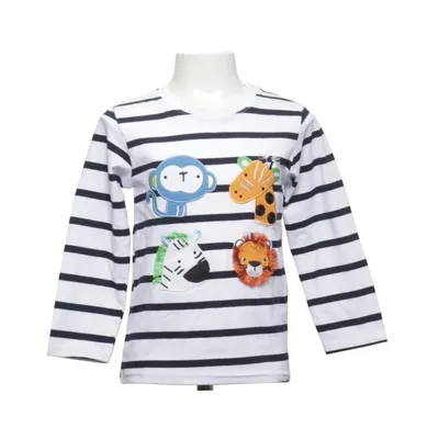 Long sleeve T-shirt (White, Blue, Multicolored) from Jumping Meters Cotton