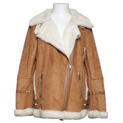 Shearling jas (Bruin, Wit) van Pull & Bear Polyester