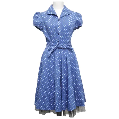 Jurk (Blauw, Wit) van Hearts & Roses Katoen, Elastaan