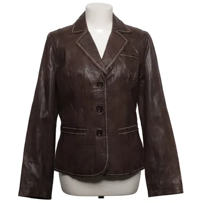 Leather blazer (Brown) from Betty Barclay Cotton, Leather, Polyester