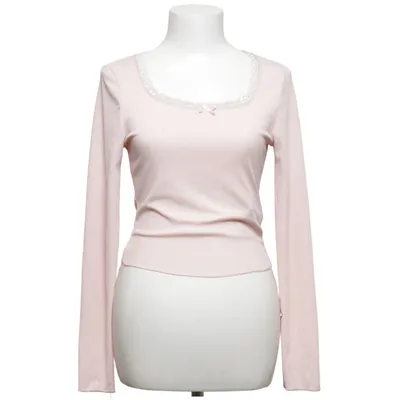 Långärmad t-shirt (Rosa) från Romwe Elastan, Polyester