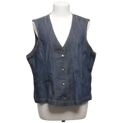 Spijker gilet (Blauw) van Gina Laura Collection Katoen, Elastaan