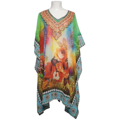 Beach dress (Green, Multicolored) from Celina Polyester