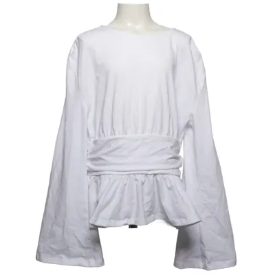 Slå-om bluse (Hvid) fra Gina Tricot Bomuld, Elastan
