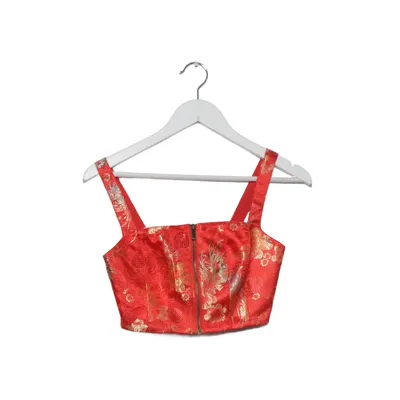 Crop top (Röd, Guldfärgad) från Kimchi Blue Bomull, Polyester