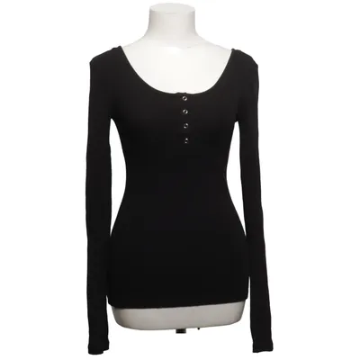 Henley T-shirt (Sort) fra Pieces Bomuld, Elastan