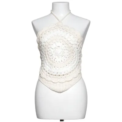 Halternecktopp (Beige, Vit) från LPA Bomull