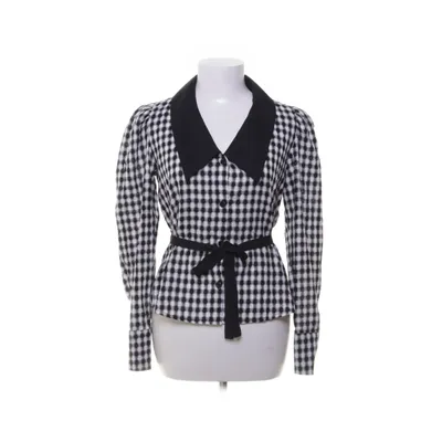 Blouse (Black, White) from Elli White Polyester, Cotton, Linen