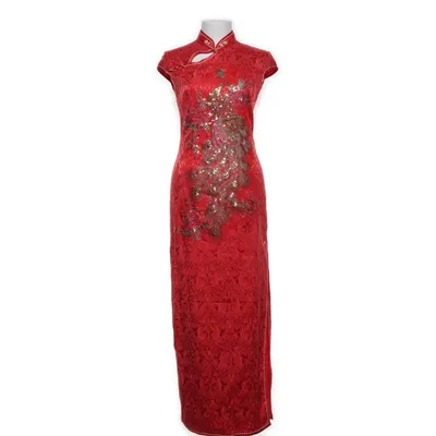 Cheongsam (Red, Multicolored)