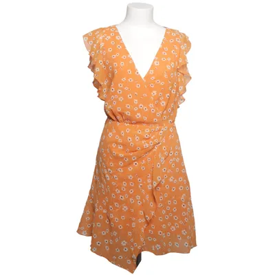 Wrap dress (Orange, White) from Mango