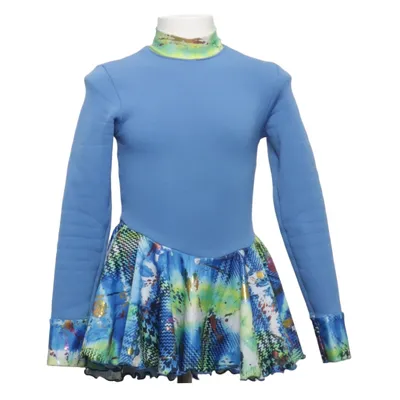 Figure skating dress (Blue, Multicolored) from Mondor Elastane, Polyamide, Polyester